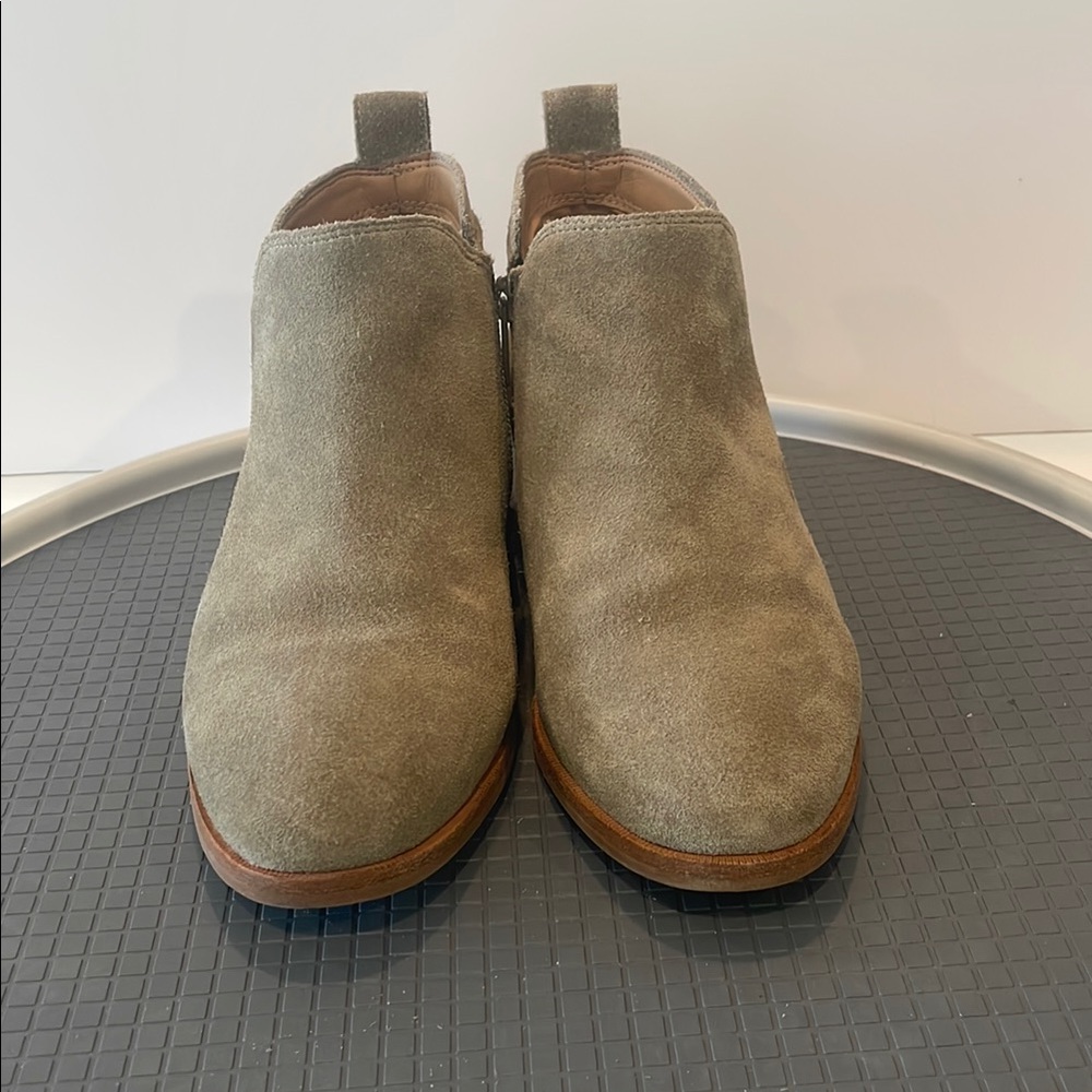 UGG Tan Heeled Boots with Suede Upper and Low Stacked Heel